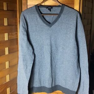 Alfani Two-tone Grey Striped V-Neck Women's Sweater